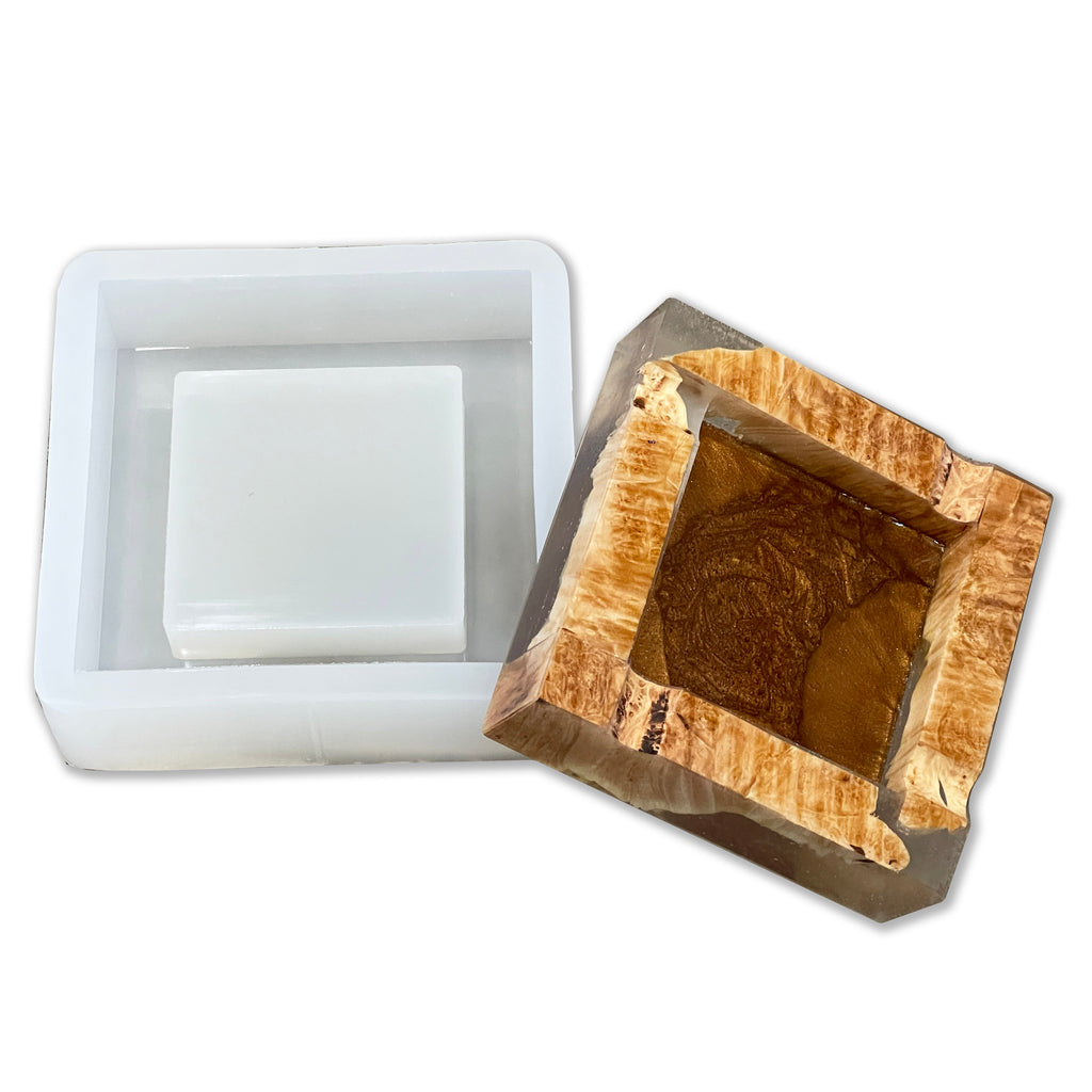 6x6x2 Deep Tray Silicone Mold For Epoxy Resin - 1 Deep Dish Mold